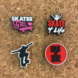(4) Skateboard Themed Jibitz for Crocs - Skater Girl!